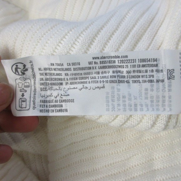 Abercrombie & Fitch Polo Shirt Men XL Ivory Knit Cotton Ribbed Knit NEW 516 - Picture 5 of 9